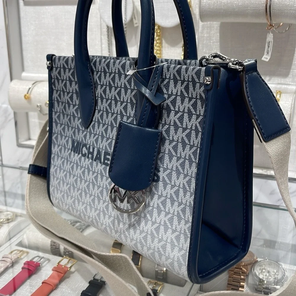 MICHAEL KORS Mirella Sm Ombré Signature Logo SHOPPER TZ XBODY Crossbody Satchel - Picture 4 of 16